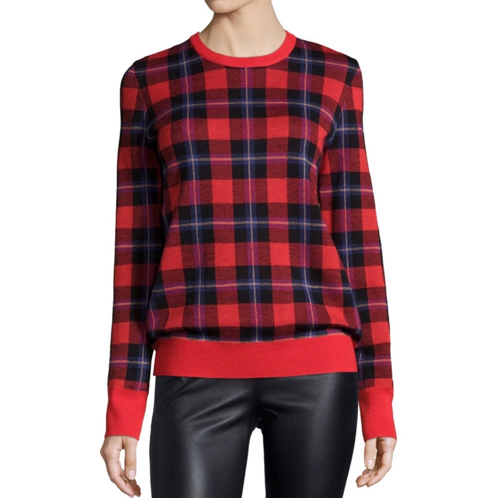 Equipment Shane Long-Sleeve Plaid Sweater